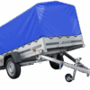 Auto Anhänger 230×125 Garden Trailer 230 KIPP Unitrailer 750 kg mit Stützrad, blauer Hochplane und Hochspriegel-Neu