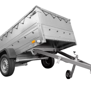 Faltbarer Anhänger Garden Trailer 230 KIPP mit zusätzlichen Bordwänden, Stützrad und Flachplane-Neu