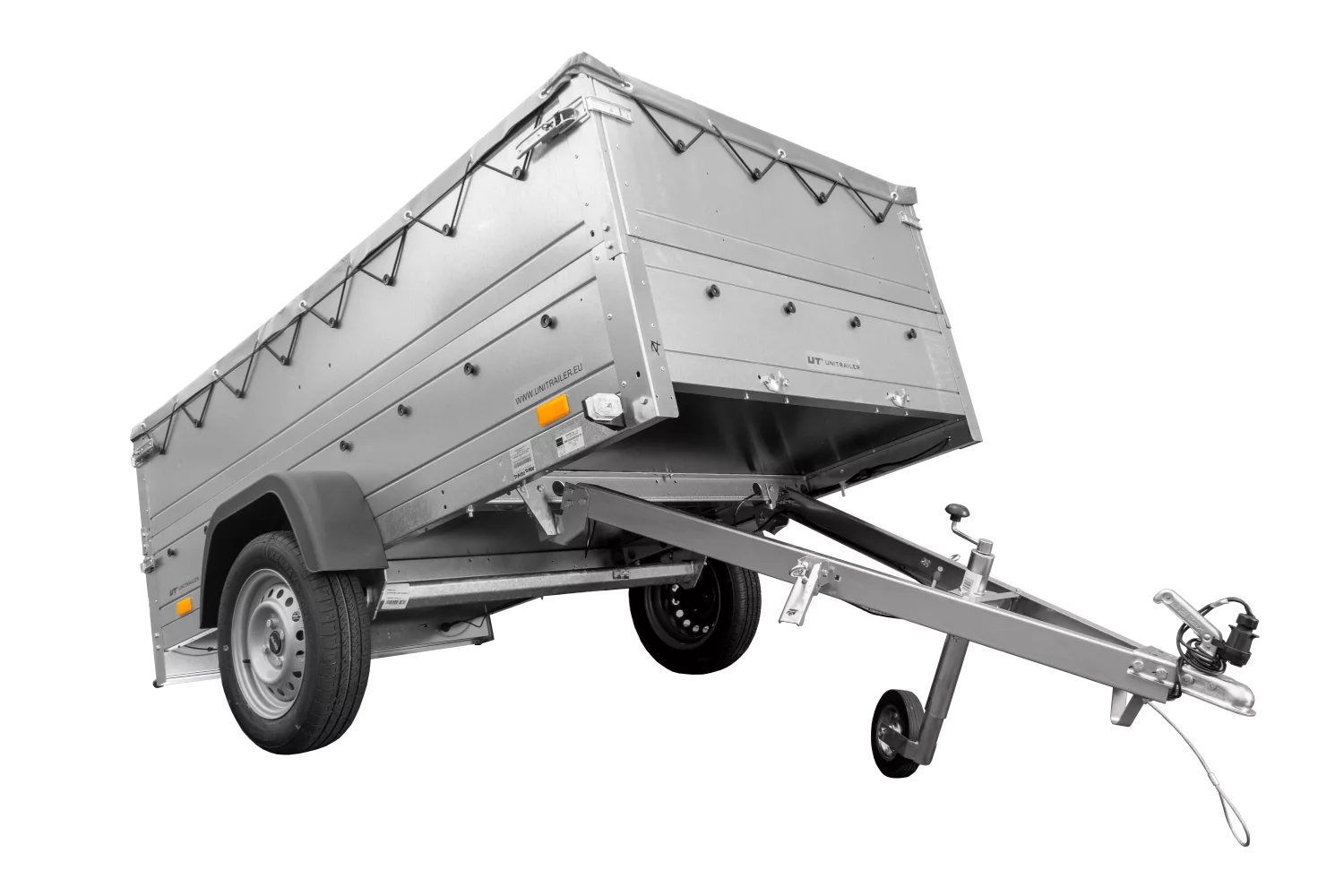 Faltbarer Pkw Anhänger Garden Trailer 230 KIPP mit zusätzlichen Bordwänden, Stützrad, Flachplane und Planenträgern]-Neu