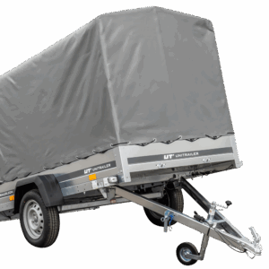 PKW Anhänger 230×125 Garden Trailer 230 KIPP Unitrailer 750 kg mit Stützrad, 110 cm hoher Plane und Hochspriegel-Neu