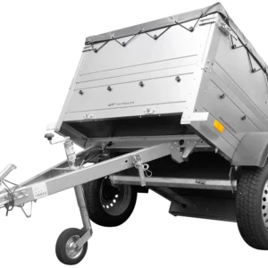 Pkw Anhänger Neu Garden Trailer 150 KIPP mit zusätzlichen Bordwänden, Stützrad und grauer Flachplane-Neu